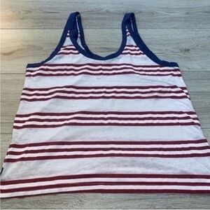 RVCA Red and Blue Striped Tank Top sleeveless shirt